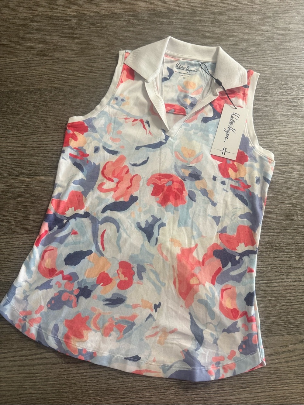 Walter Hagen Women's Golf Performance 11 Sleeveless Polo Johnny Floral Size XS